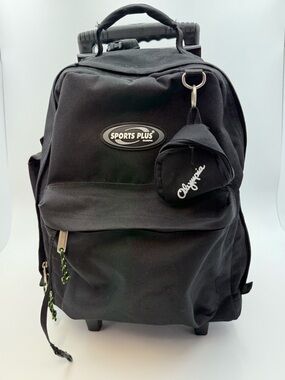 Olympia Black Rolling Backpack w/ Wheels & Retractable Handle, 19"-22"